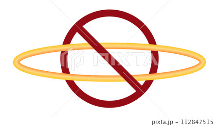holy religion ban prohibit icon. Not allowed holly ring. 112847515