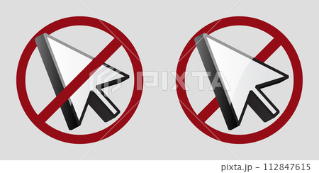 no click scam website ban prohibit icon. Not allowed click unknown link. 112847615