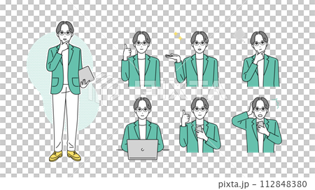 商務人士臉部表情插圖集 112848380