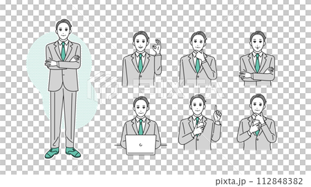 Management business person facial expression illustration set Management business person facial expression illustration set 112848382