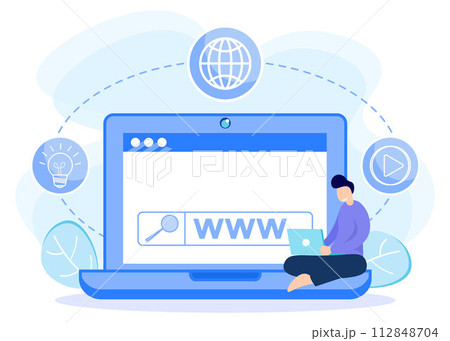 Illustration vector graphic cartoon character of www 112848704