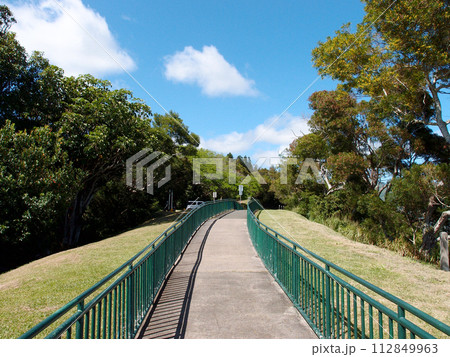 Concrete Path with Railings at the Ualaka'a lookout Concrete Path with Railings at the Ualaka'a lookout 112849963
