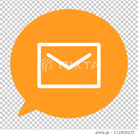 Simple orange email and speech bubble 112850225
