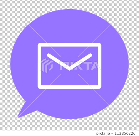 Simple purple email and speech bubble Simple purple email and speech bubble 112850226