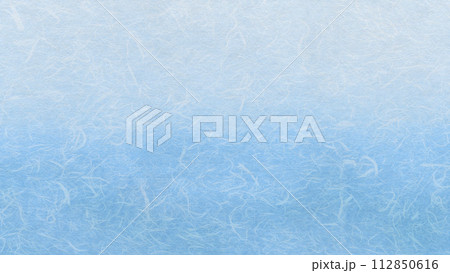 自然の繊維を散りばめた、空色グラデーションの創作和紙	 112850616