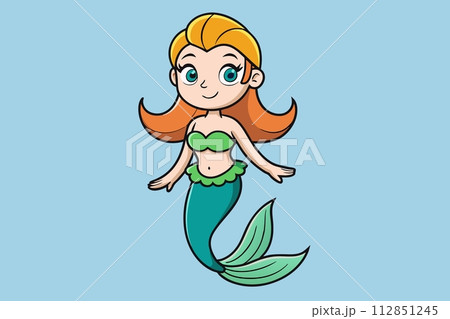 a mermaid girl, vector illustration 112851245