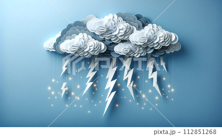 雷と雨と雨雲 112851268