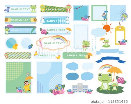 梅雨のイラスト素材セット 梅雨のイラスト素材セット 112851456