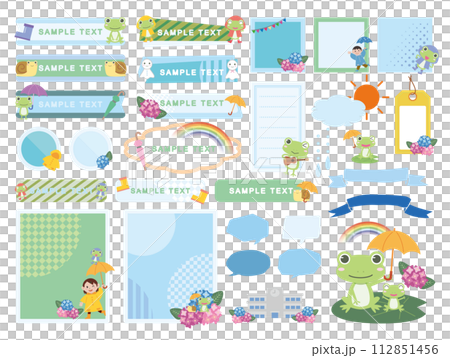 梅雨のイラスト素材セット 梅雨のイラスト素材セット 112851456