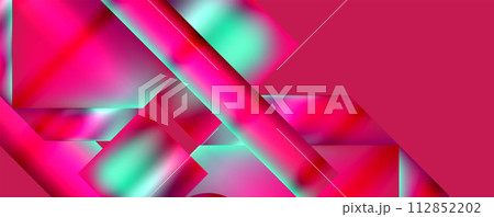 Neon color abstract geometric shapes background design. Vector Illustration For Wallpaper, Banner, Background, Card, Book Illustration, landing page Neon color abstract geometric shapes background design. Vector Illustration For Wallpaper, Banner, Background, Card, Book Illustration, landing page 112852202