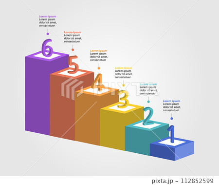 Graph template level number for infographic for presentation for 6 element Graph template level number for infographic for presentation for 6 element 112852599