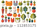 かわいい野菜のシームレスパターン 112853175