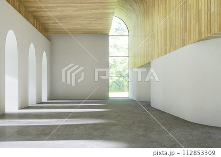 Modern contemporary loft style empty room 3d render 112853309