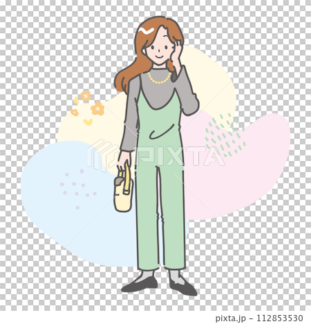 春のおしゃれ女性 112853530