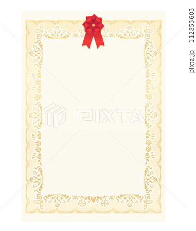 赤いリボンがついた表彰状のイラスト 赤いリボンがついた表彰状のイラスト 112853603