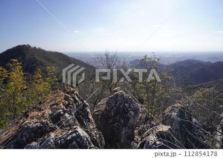 足利市　長林寺ー大坊山ハイキング道　越床峠への分岐近くの見晴台からの眺め　2024年2月17日 112854178