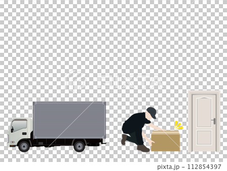 トラックと置き配 112854397