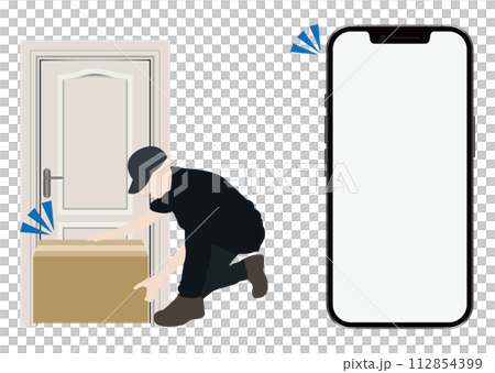 置き配とスマートフォン 112854399