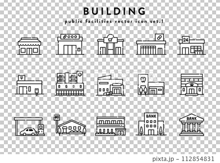 建物　アイコン　セット 112854831
