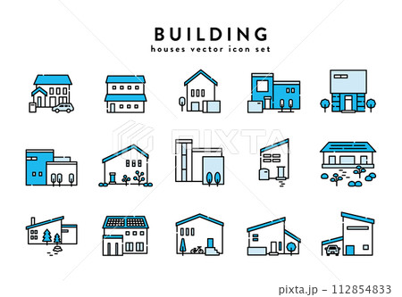 家　マイホーム　建物　アイコン　セット 112854833