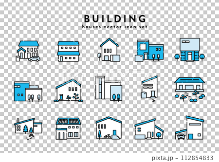 家　マイホーム　建物　アイコン　セット 112854833
