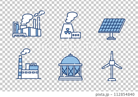 産業 エネルギー ビジネス アイコン セット 産業 エネルギー ビジネス アイコン セット 112854840