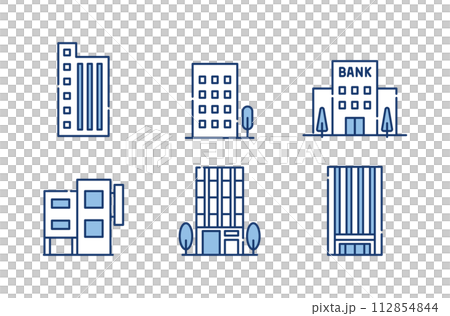 ビル 会社 建物 アイコン セット ビル 会社 建物 アイコン セット 112854844