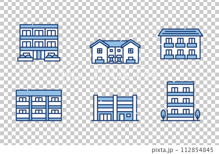 マンション アイコン セット マンション アイコン セット 112854845