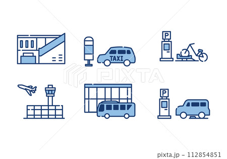 交通機関　アイコン　セット 112854851
