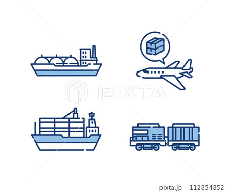 産業 物流 ビジネス アイコン セット 産業 物流 ビジネス アイコン セット 112854852