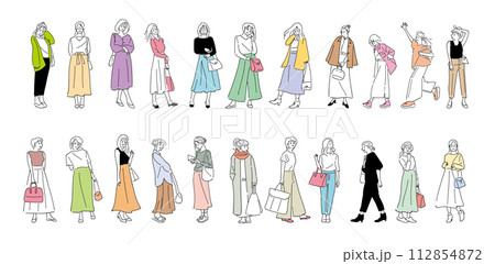 女性ファッションイラスト 112854872