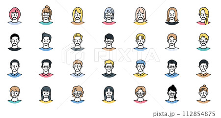人物アイコンイラスト 112854875