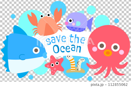 World Earth Day Hand Drawn Cute ecology lifestyle save the ocean 112855062