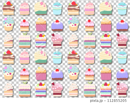 ケーキのシームレスパターン　C-1' （PNG） 112855205