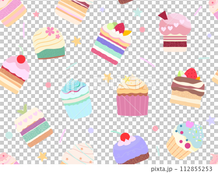 ケーキの背景素材　D-1 （PNG） 112855253