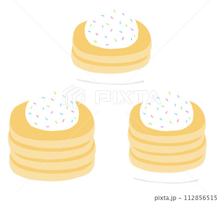 Pancakes With Topping Whipped Cream And Fancy Sugar Cartoon illustration Pancakes Breakfast Cartoon illustration Pancakes Drawing 112856515
