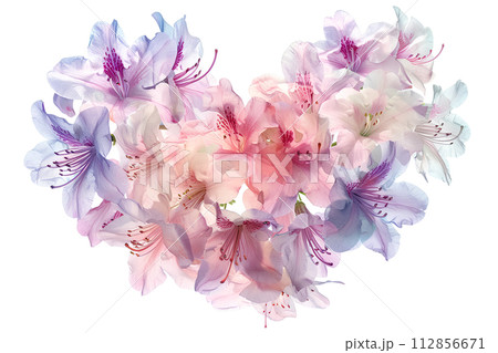 ハートの形をしたツツジの花「AI生成画像」 112856671