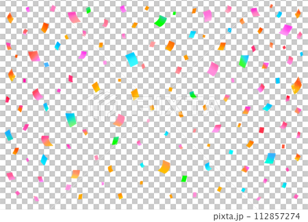 水彩の紙吹雪　カラフル 112857274