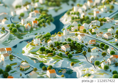 運河のある街並み-6「AI生成画像」 112857422