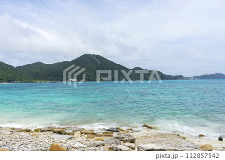 Aharen Beach on Tokashiki Islandin in Okinawa, Japan 112857542