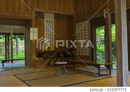 Traditional home and interior of Okinawa Village at Ocean Expo Park in Okinawa, Japan  112857772