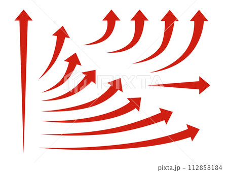 シンプルでいろいろな角度のカーブの矢印 シンプルでいろいろな角度のカーブの矢印 112858184
