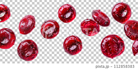 Isolated Erythrocytes on White Background - Red Blood Cells 112858383
