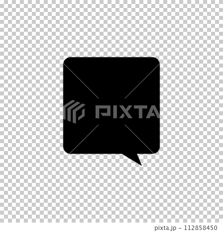 Simple black square speech bubble_no main line_right-facing single item Simple black square speech bubble_no main line_right-facing single item 112858450