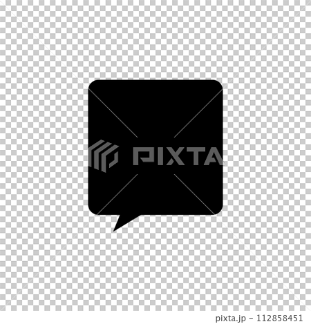 Simple black square speech bubble_no main line_left-facing single item 112858451