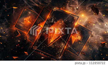 Tarot cards on dark background. Magic occult concept. 112858722
