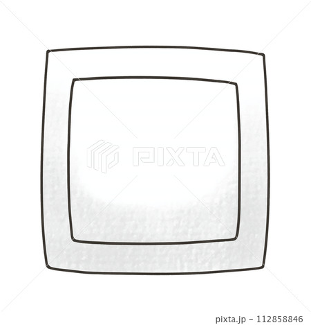 ゆるめシンプルな四角い絆創膏　アナログ風 112858846