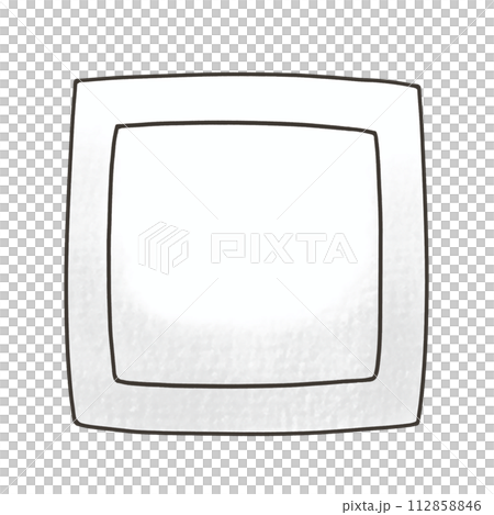 ゆるめシンプルな四角い絆創膏　アナログ風 112858846