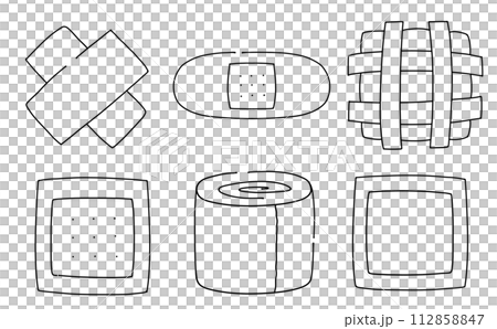Loose simple care set line drawing 112858847