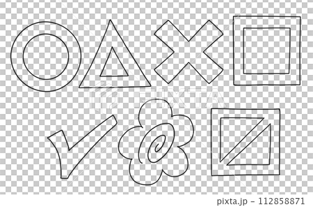 ゆるめシンプルマークセット3　線画 112858871